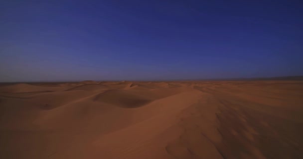 Panoramasand Sanddyn Saharaöknen Vid Mhamid Ghizlane Marocko Bred Skott Panorering — Stockvideo