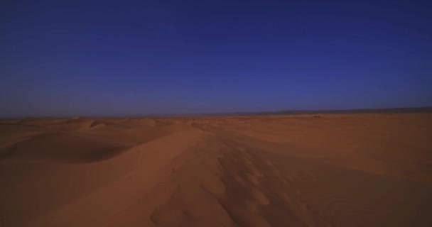 Panoramasand Sanddyn Saharaöknen Vid Mhamid Ghizlane Marocko Bred Skott Panorering — Stockvideo