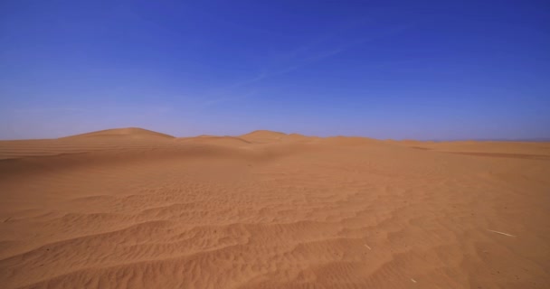 Eine Panoramische Sanddüne Der Sahara Wüste Bei Mhamid Ghizlane Marokko — Stockvideo