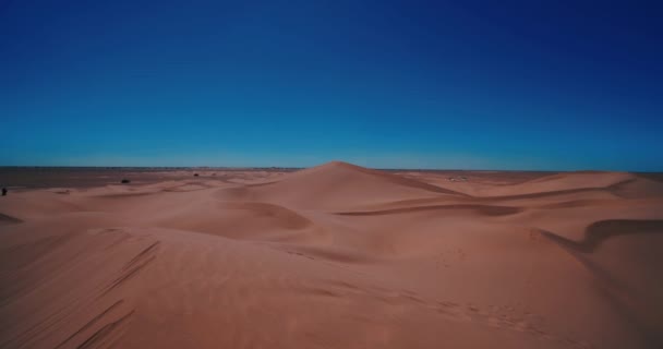 Een Panoramische Zandduin Van Sahara Woestijn Bij Mhamid Ghizlane Marokko — Stockvideo