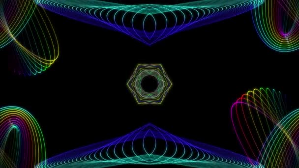 Motion Graphic Spirograph Pendulum Black Background High Quality Footage — Stock Video