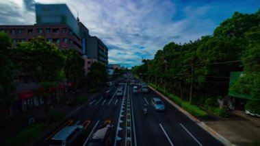 Otomobil sokağının gündüz vakti geniş çaplı çekim alanındaki zamanlaması. Setagaya Tokyo Bölgesi - 07.26.2019: Tokyo 'nun merkezidir..