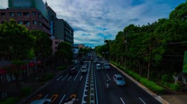Otomobil sokağının gündüz vakti geniş çaplı çekim alanındaki zamanlaması. Setagaya Tokyo Bölgesi - 07.26.2019: Tokyo 'nun merkezidir..