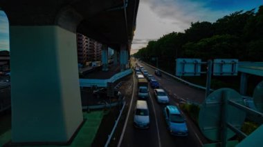 Şehir merkezindeki caddede geniş çaplı atış meydanında bir zaman aralığı. Setagaya Tokyo Bölgesi - 08.06.2019: Tokyo 'nun merkezidir..