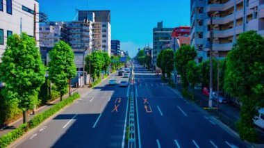 Şehir merkezindeki caddede geniş çaplı atış meydanında bir zaman aralığı. Setagaya Tokyo Bölgesi - 08.24.2019: Tokyo 'nun merkezidir..