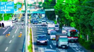 Tiltshift 'de minyatür caddenin zaman çizelgesi. Setagaya Tokyo Bölgesi - 08.24.2019: Tokyo 'nun merkezidir..