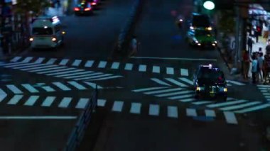 Şehir merkezindeki yüksek açılı neon sokağın gece görüntüsü. Shinjuku bölgesi Tokyo 08.29.2019
