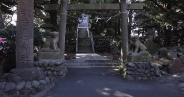 Numazu Shizuoka 'daki Ose tapınağı. Yüksek kalite 4K görüntü. Numazu bölgesi Osezaki Shizuoka Japonya 01.26.2023
