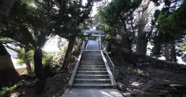 Numazu Shizuoka 'daki Ose tapınağı. Yüksek kalite 4K görüntü. Numazu bölgesi Osezaki Shizuoka Japonya 01.26.2023