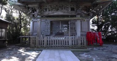 Numazu Shizuoka 'daki Ose tapınağı. Yüksek kalite 4K görüntü. Numazu bölgesi Osezaki Shizuoka Japonya 01.26.2023