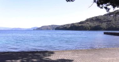 Shizuoka Osezaki 'de deniz manzarası. Yüksek kalite 4K görüntü. Numazu bölgesi Osezaki Shizuoka Japonya 01.26.2023