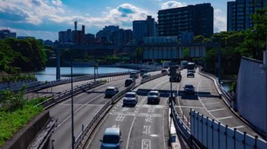 Tokyo ekspres yolunda trafik sıkışıklığı zamanı. Yüksek kalite 4K görüntü. Chiyoda bölgesi Tokyo 05.09.2024 Tokyo 'nun merkezidir.. 