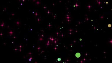 Havada süzülen parçacık ve parlak parıltının anlamsız bir grafiği. Yüksek kalite 4K görüntü. 10.05.2025 