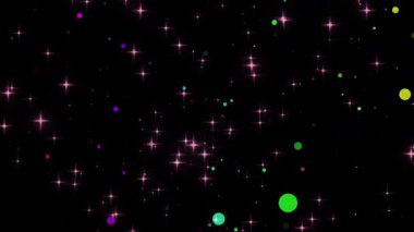 Havada süzülen parçacık ve parlak parıltının anlamsız bir grafiği. Yüksek kalite 4K görüntü. 10.05.2025 