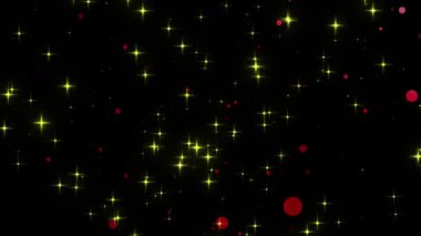 Havada süzülen parçacık ve parlak parıltının anlamsız bir grafiği. Yüksek kalite 4K görüntü. 10.05.2025 