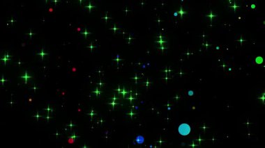 Havada süzülen parçacık ve parlak parıltının anlamsız bir grafiği. Yüksek kalite 4K görüntü. 10.05.2025 