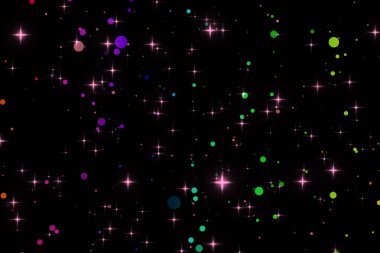 Parçacık ve parıltının grafiksel deseni. Yüksek kalite çizim. 10.05.2025 