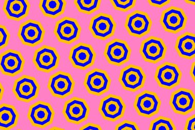 Renk arkaplanının önünde renkli çember şeklinde bir grafik desen. Yüksek kalite fotoğraf. 10.05.2024