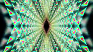 Nesne, Parlak Neon Parıltısı Olan Bir Uzayın İçinde Döner ve Hareket Eder. Yüksek kalite 4k görüntü. 