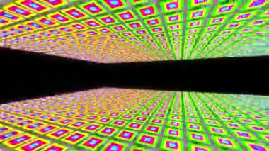 Nesne, Parlak Neon Parıltısı Olan Bir Uzayın İçinde Döner ve Hareket Eder. Yüksek kalite 4k görüntü. 