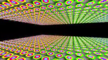 Nesne, Parlak Neon Parıltısı Olan Bir Uzayın İçinde Döner ve Hareket Eder. Yüksek kalite 4k görüntü. 