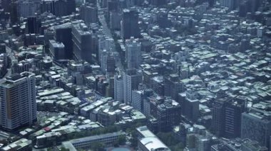 Tayvan 'daki Taipei101 gökdeleni etrafındaki panoramik yüksek açı görüntüsü. Yüksek kalite 4K görüntü. Taipei Tayvan 'ın Taipei ilçesi. 04.11.2025 Taipei' nin merkezidir.. 