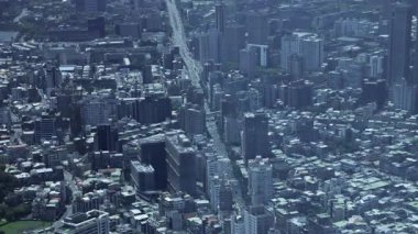 Tayvan 'daki Taipei101 gökdeleni etrafındaki panoramik yüksek açı görüntüsü. Yüksek kalite 4K görüntü. Taipei Tayvan 'ın Taipei ilçesi. 04.11.2025 Taipei' nin merkezidir.. 