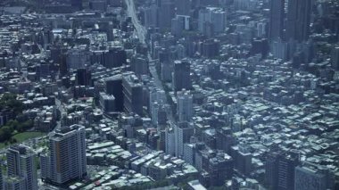 Tayvan 'daki Taipei101 gökdeleni etrafındaki panoramik yüksek açı görüntüsü. Yüksek kalite 4K görüntü. Taipei Tayvan 'ın Taipei ilçesi. 04.11.2025 Taipei' nin merkezidir.. 