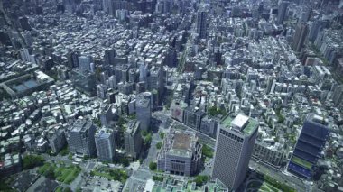 Tayvan 'daki Taipei101 gökdeleni etrafındaki panoramik yüksek açı görüntüsü. Yüksek kalite 4K görüntü. Taipei Tayvan 'ın Taipei ilçesi. 04.11.2025 Taipei' nin merkezidir.. 