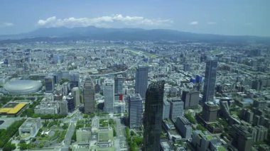 Tayvan 'daki Taipei101 gökdeleni etrafındaki panoramik yüksek açı görüntüsü. Yüksek kalite 4K görüntü. Taipei Tayvan 'ın Taipei ilçesi. 04.11.2025 Taipei' nin merkezidir.. 