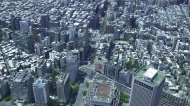 Tayvan 'daki Taipei101 gökdeleni etrafındaki panoramik yüksek açı görüntüsü. Yüksek kalite 4K görüntü. Taipei Tayvan 'ın Taipei ilçesi. 04.11.2025 Taipei' nin merkezidir.. 