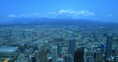 Tayvan 'daki Taipei101 gökdeleni çevresindeki panoramik yüksek açılı bir manzara. Yüksek kalite 4K görüntü. Taipei Tayvan 'ın Taipei ilçesi. 04.11.2025 Taipei' nin merkezidir.. 