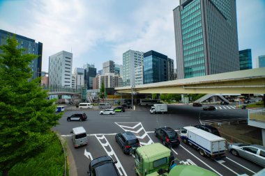 Tokyo sınırındaki trafik sıkışıklığı şehir manzarası. Yüksek kalite fotoğraf. Chuo bölgesi Higashiginza Tokyo 07.07.2025 Tokyo 'nun merkezidir.. 
