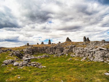 Ancient stone cairns guard Littondale in the Yorkshire Dales National Park