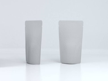 3D Illustration. Plastik Kese Paketleme Biçimi beyaz arkaplan oluşturucu