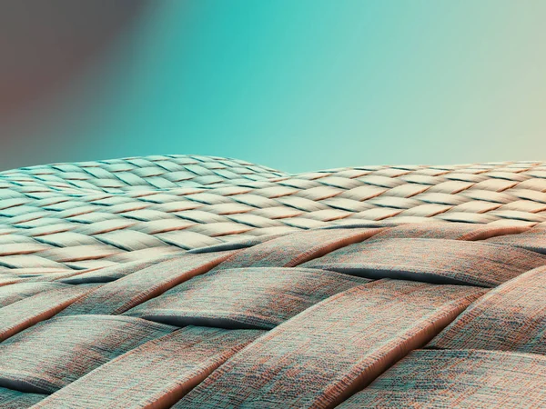 Eine Mikroskopische Ansicht Eines Einfachen Geflochtenen Textils Render — Stockfoto
