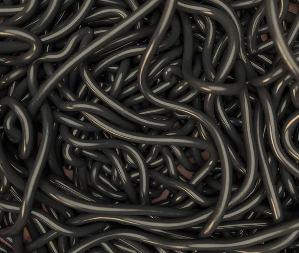 Desordenado Tazón Madera Espaguetis Sepia Negra Sobre Una Superficie Cálida —  Fotos de Stock