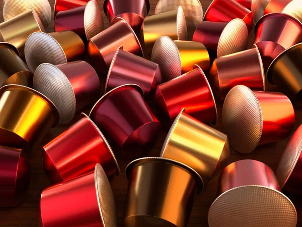 Closeup View Collection Colorful Instant Espresso Coffee Capsule Pods Isolated — Stock Photo, Image