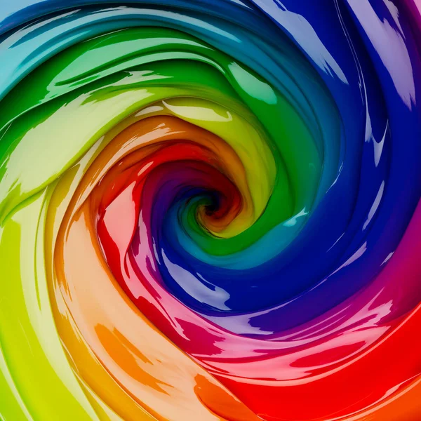 Ein Konzept Das Einen Wirbelnden Wirbelstrudel Reflektierender Dicker Regenbogenfarben Zeigt — Stockfoto