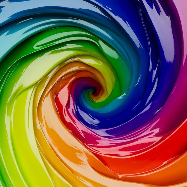 Concept Showing Swirling Vortex Whirlpool Reflective Thick Rainbow Colors Render — Stock Photo, Image