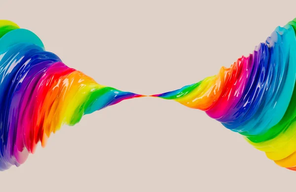Concept Showing Two Connected Whirlwind Vortexes Made Glossy Bright Rainbow — Stock Photo, Image