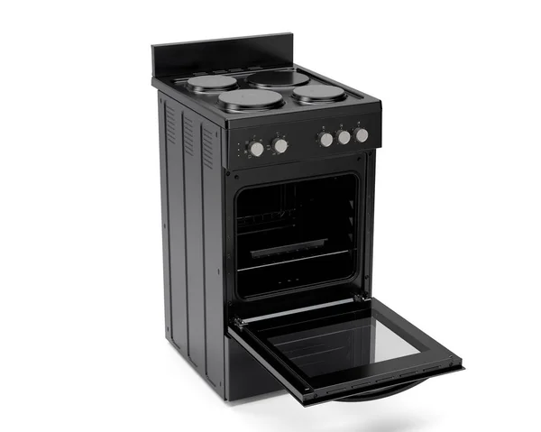 Black Generic Unbranded Freestanding Household Stove Oven Kitchen Appliance Unit — Stock Photo, Image