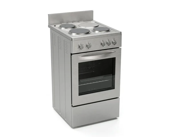 Brushed Aluminum Generic Unbranded Freestanding Household Stove Oven Kitchen Appliance — Stock Photo, Image