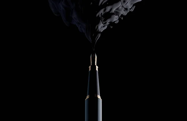 Concetto Che Mostra Una Penna Stilografica Che Getta Fuori Pennacchio — Foto Stock