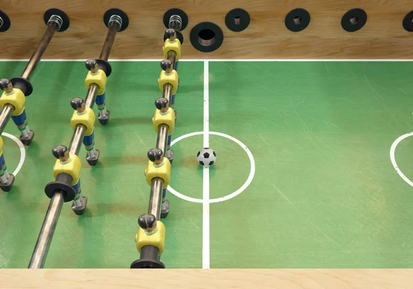 Lado Pebolim Vintage Mesa Futebol Mesa Com Figuras Metal Desgastado — Fotografia de Stock