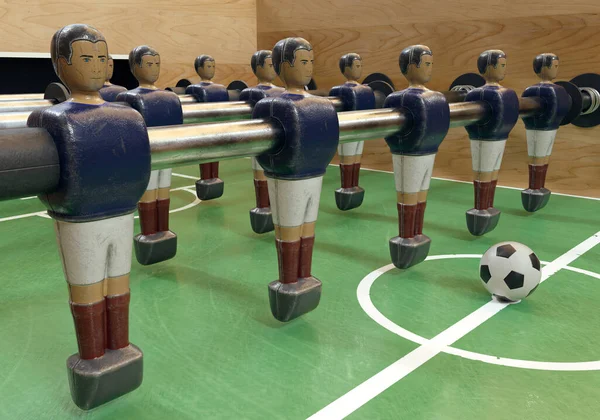 Lado Pebolim Vintage Mesa Futebol Mesa Com Figuras Metal Usado — Fotografia de Stock