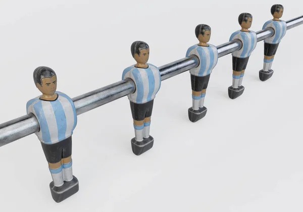 Arjantin Milli Takımını Andıran Eski Bir Langırt Masa Futbolu Masasından — Stok fotoğraf