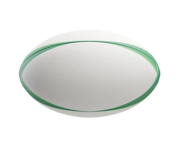 一个带有色彩设计元素的白色纹理橄榄球球在一个孤立的背景上 3D渲染 — 图库照片