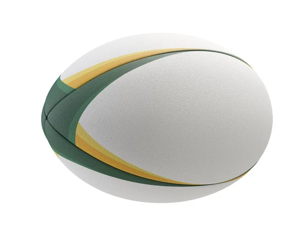 Una Pelota Rugby Textura Blanca Con Elementos Diseño Color Sobre —  Fotos de Stock