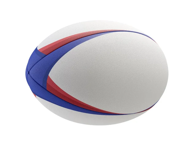 独立した背景にカラーデザインの要素を持つ白いテクスチャラグビーボール 3Dレンダリング — ストック写真